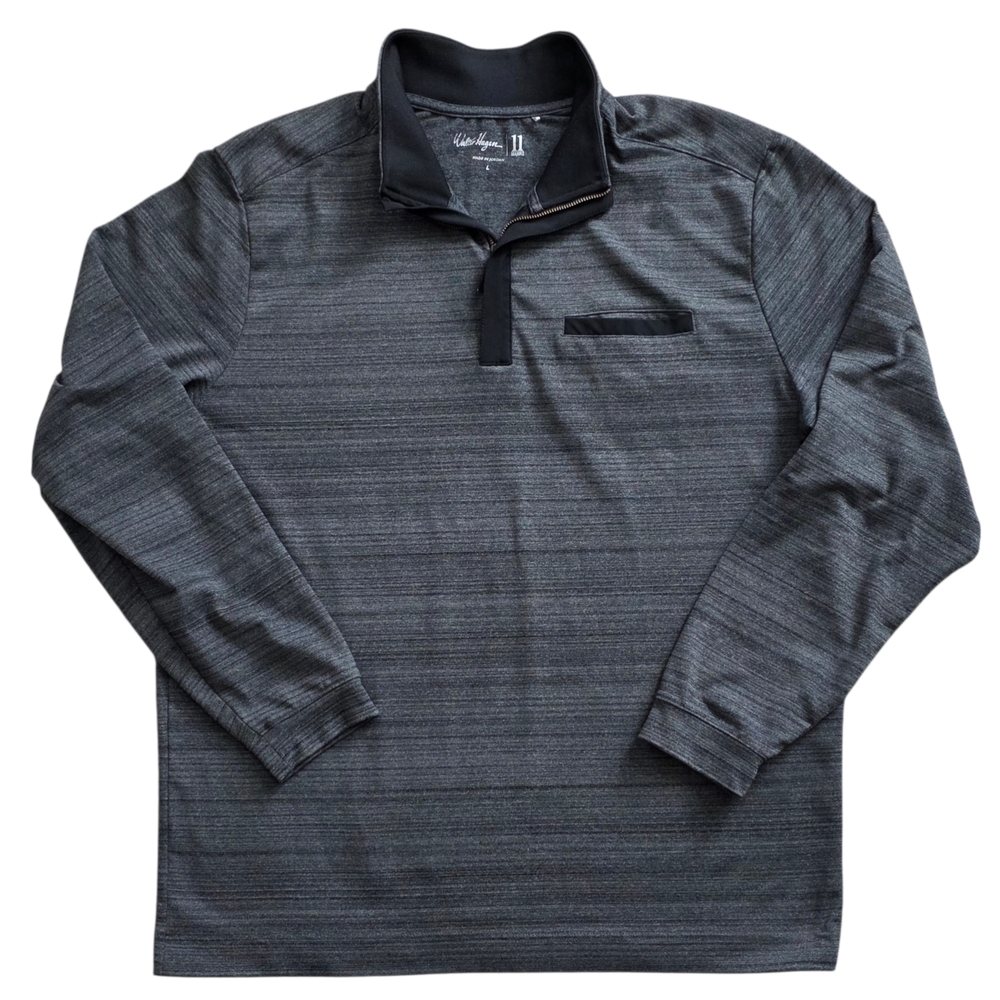 Walter Hagen Large Gray Space Dye 1/4 Zip Pullover 11 Majors Collection